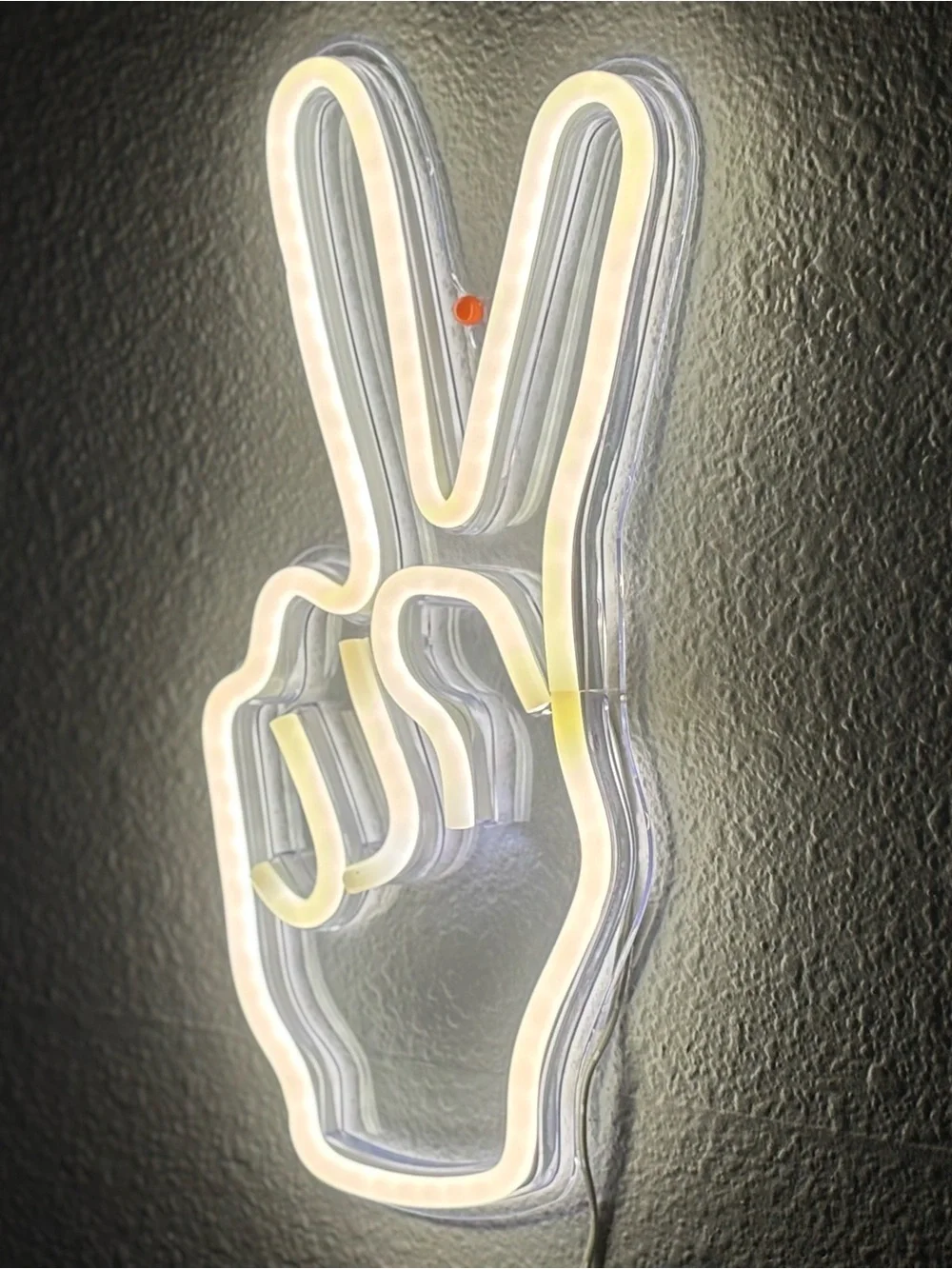 Rainbow Cloud/PEACE White LED Wall Light| MultI CLR Neon Accent.